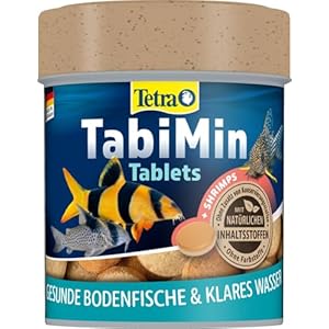 Tetra Tablets TabiMin – Tabletten Fischfutter für alle Bodenfische, z.B. Welse, Schmerlen oder bodengründelnde Barben, 120 Tabletten Dose
