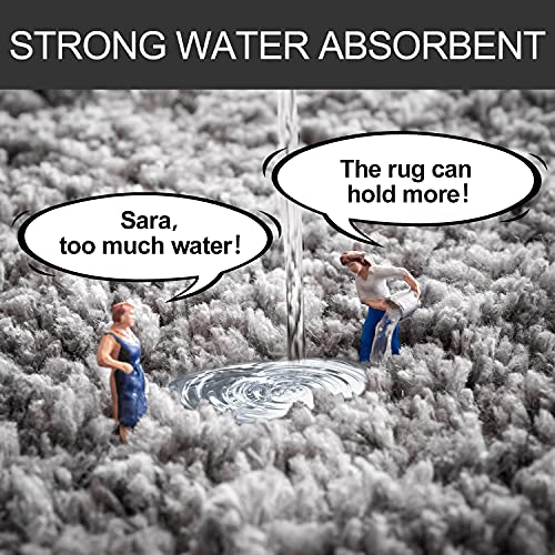 Bathroom Rug 40X24 Gray Bath Mat Silver Grey Shower Large Shaggy Floors Big Extra Thick Soft Best Absorbent Perfect Absorbant Plush Door Mat Carpet Gentsing #TOP2