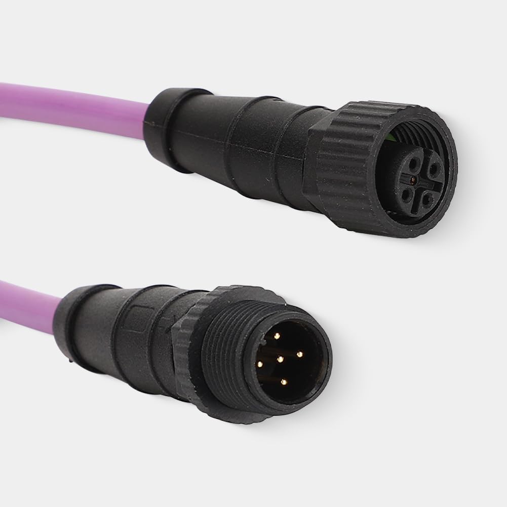 Jenngaoo Cavo NMEA 2000, 1m Cavo di Derivazione Backbone Impermeabile M12 5Pin IP67 con Connettore Maschio Femmina per Reti NMEA 2000