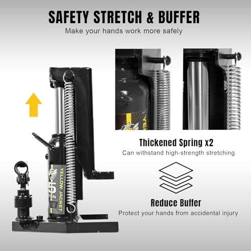 Image of YELLOW JACKET Toe Jack, 5 Ton Saddle /2.5 Ton Claw 2-in-1 Low Profile Lift Jack, Heavy Duty Hydraulic Claw Jack for Automotive, Machinery, Construction, Farm, Garage