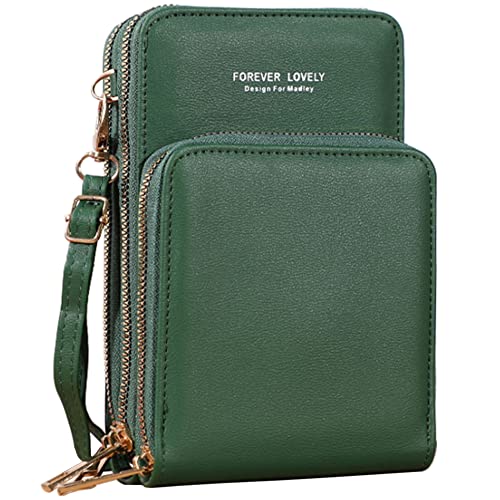 Motive Life   Bolso de hombro pequeño para teléfono móvil para mujer, mini bolso con ventana transparente para pantalla táctil, B Verde.