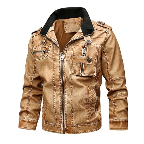 Chaqueta de cuero para moto para hombre, tamaño 7X-Large miniatura 1