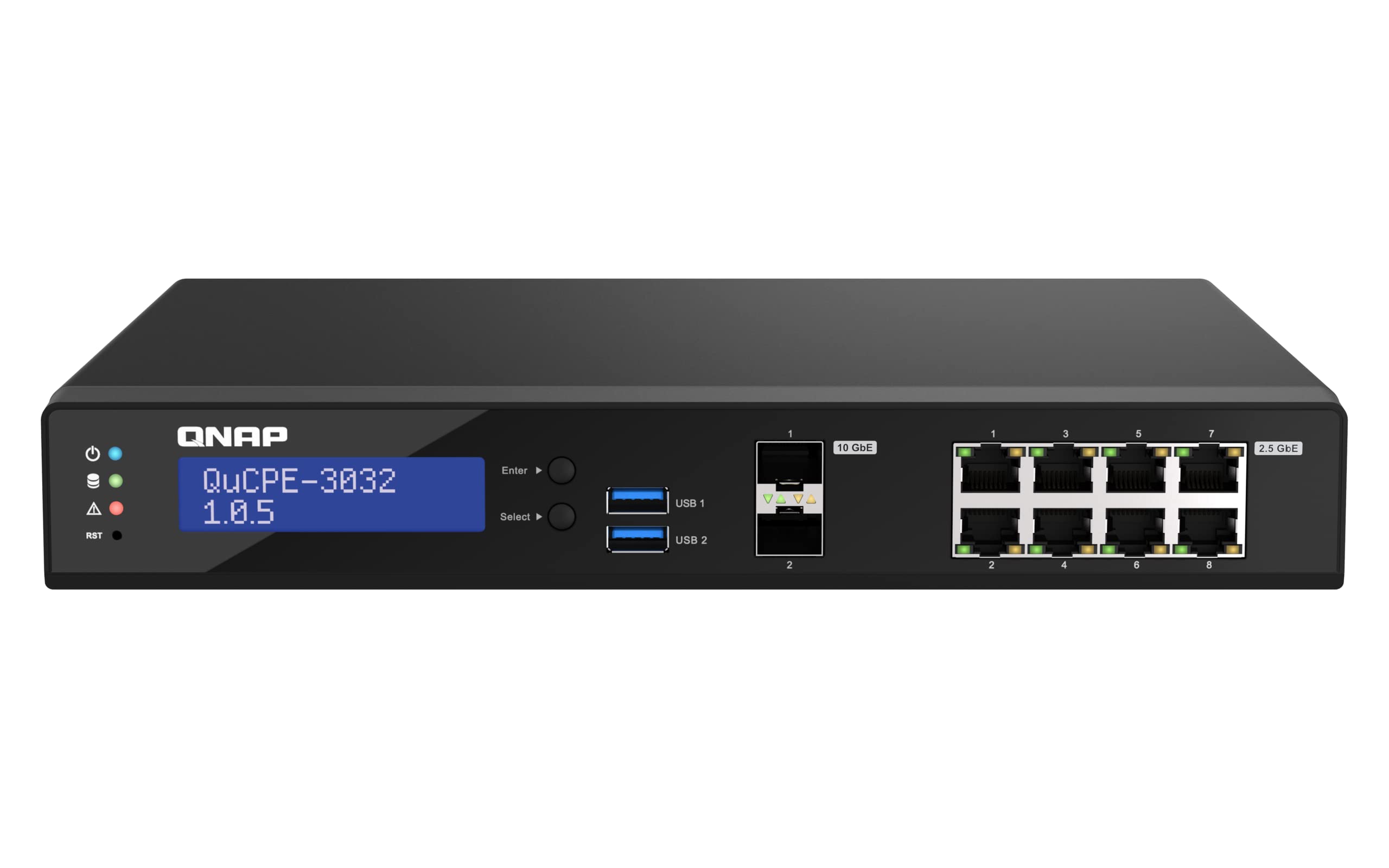 QNAP QuCPE-3032-C3558R-8G-US Network Virtualization Premises Equipment with an Intel® Atom Quad-core Processor, Suitable for deploying Virtual Networks in Multiple Edge Offices (Diskless)