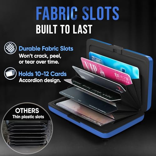 Image of TopMost Aluminum Wallet, Card Case Wallet, Metal RFID Credit Card Holder for Men & Women, 6 Cotton Slots for 10-12 Cards And Bills, Rfd Protective