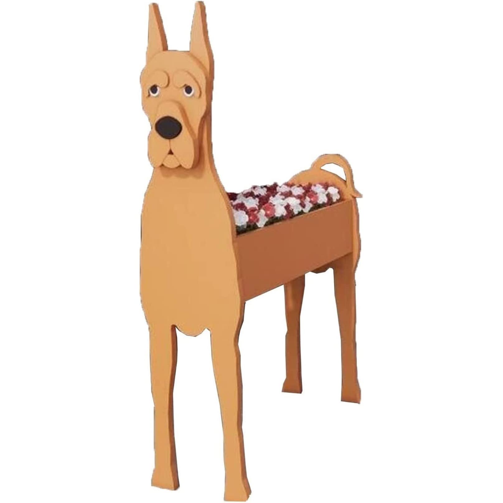 TTiiLoe Cute Dog Planter, Great Dane Plant Pots, PVC Herb Garden Flower Pots, Dog Cartoon Shaped Plant Container Holder, Gifts for Pet Lovers, 24x18cm/9.44x7.08in