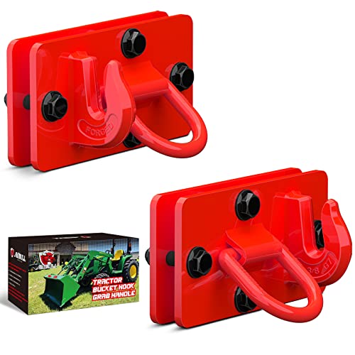 AMBULL 2 Pack Tractor Bucket Hooks Tie Down Ring, Grade 70