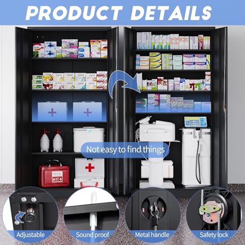 Yizosh MSKI-CD-454-3 Metal Garage Storage Cabinet thumb #5