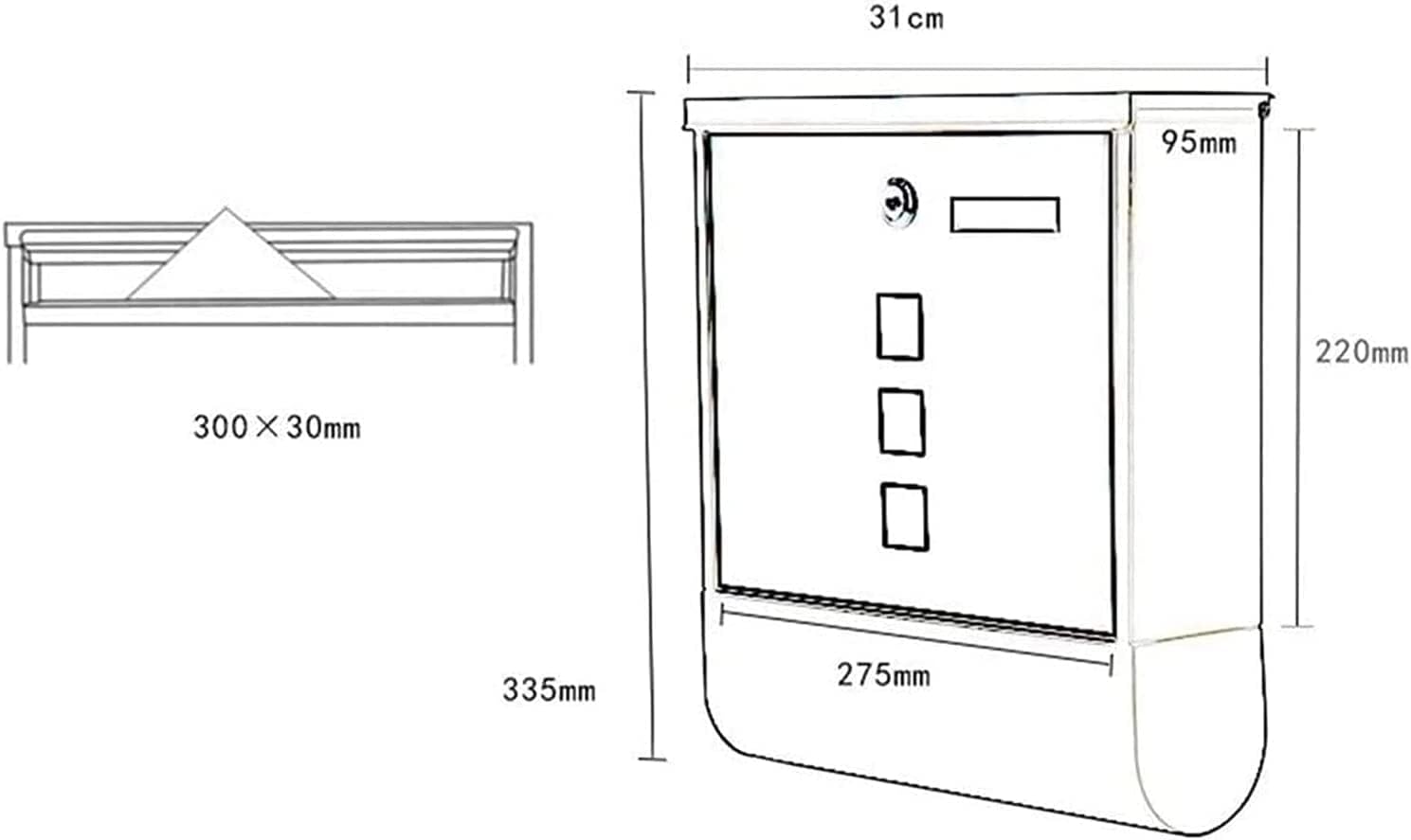 REMYS Suggestion Box Mailbox Complaint Suggestion Box Key Mailbox,Wall Mount Mailbox, Weather Proof Vertical Locking Outside Mailboxes with Unique Residential Mailbox Black Drop Box