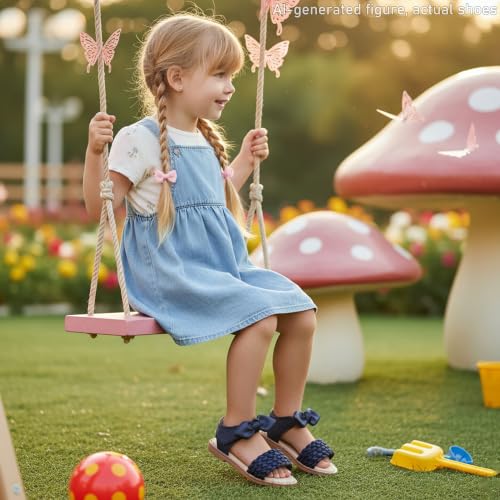 Image of Flaryzone Girls Sandals Open Toe Summer Flats Dress Sandals Shoes Toddler /Little Kid