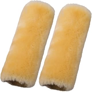 OGLAND 2 Pack Sheepskin Car Seat Belt Cover Pads | Wool Seatbelt Cushions