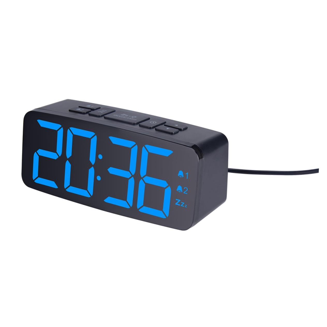 Reloj Digital Led con Alarma y Música De Brillo Diseño Moderno para Dormitorio Función De Snooze y Tonos De Alarma Color Negro