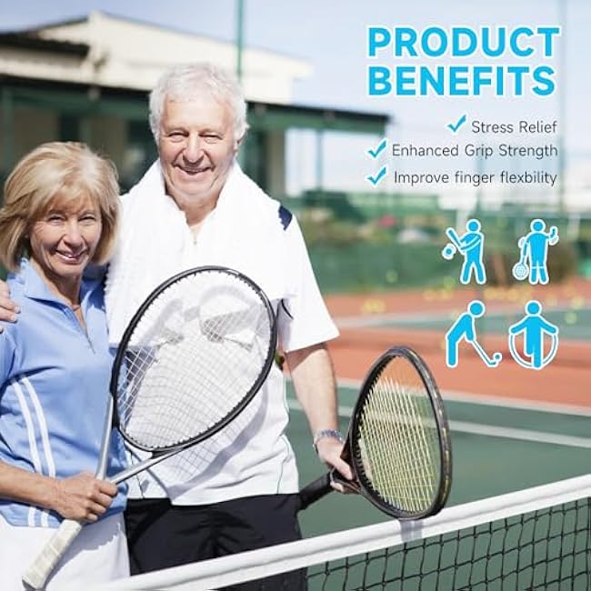 Hand Grip Strenthener - Squeeze Balls for Hand Therapy Set (5LB+10LB), Hand Exercise Ball for Physical Therapy, Elderly, Weak Hand, Arthritis, Stroke, Carpal Tunnel