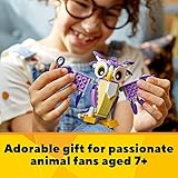 LEGO Creator 3in1 Fantasy Forest Creatures 31125, Woodland Animal Toys Set - Rabbit to Owl to Squirrel Figures, Gift for 7 Plus Year Old Girls and Boys