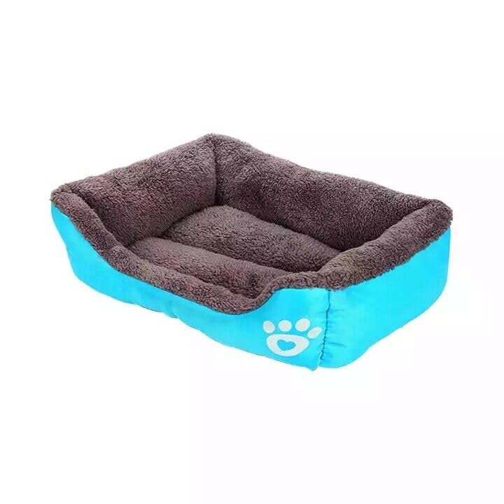 click2style Super Soft Dog Beds Washable Warm Plush Puppy Bed for Cats and Dogs Rectangle 5 Colours Pet Sofa Bed Anti-Slip Bottom Available Sizes S, M, L, 2XL, 3XL (Blue, 2XL: 95 * 75 * 16)