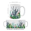 MUGBREW 11 OZ Coffee Mug Flowers Plants Garden Variety Designs, Watercolor Cactus #3