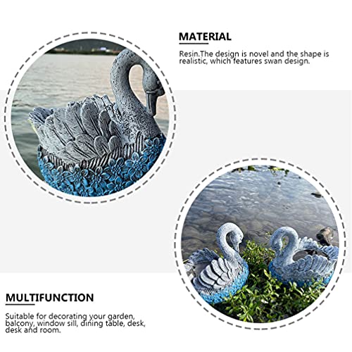 Cabilock Swan Planter Cute Animal Flower Pot Elegant Succulent Garden Pots Decorative Vase Small Plant Container Resin Craft For Indoor Outdoor Home Garden Patio Balcony Blue #TOP7