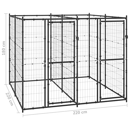 Vidaxl Gabbia Per Cani Da Esterno In Acciaio 4,84 M² - 6