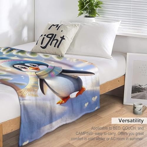 Couverture pingouin mignon couverture duveteuse douce plaid canapé-lit - 6