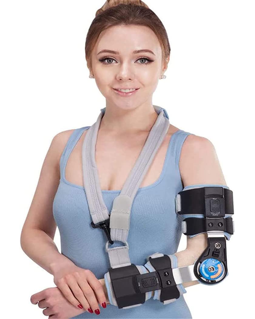 Ortesis de codo ajustable, férula de soporte para codo, aleación de aluminio, soporte para codo con bisagras, estabilizador de recuperación de lesiones postoperatorias, cabestrillo para braz