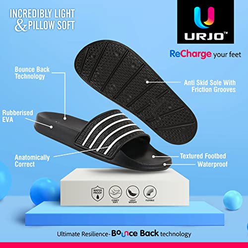 Image of URJO Kids's Sliders /Slippers Lightweight Super Flexible Arch Support Durable Anti Skid & Stylish Dailywear Sliders /Slippers for Boy's & Girl's