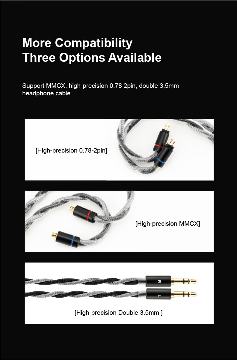 Moondrop Atami Cavo di aggiornamento per cuffie con spina completamente bilanciata da 4,4 mm senza microfono (0,78 mm 2 pin)