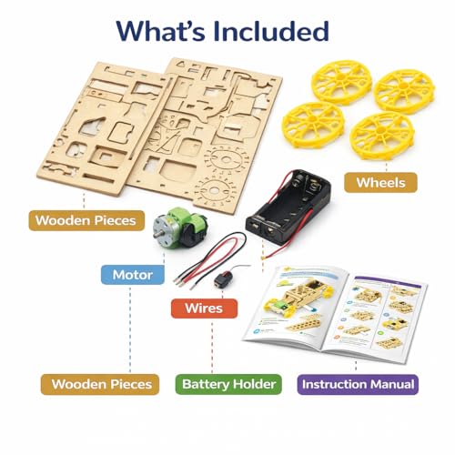 Image of DIY Amphibious Armored Vehicle Science Kit for Kids | Wooden STEM Toy with Motor & Wheels | Educational Craft Project | 8+ Years (Wireless Remote Control Car) (Amphibious Armored Vehicle)