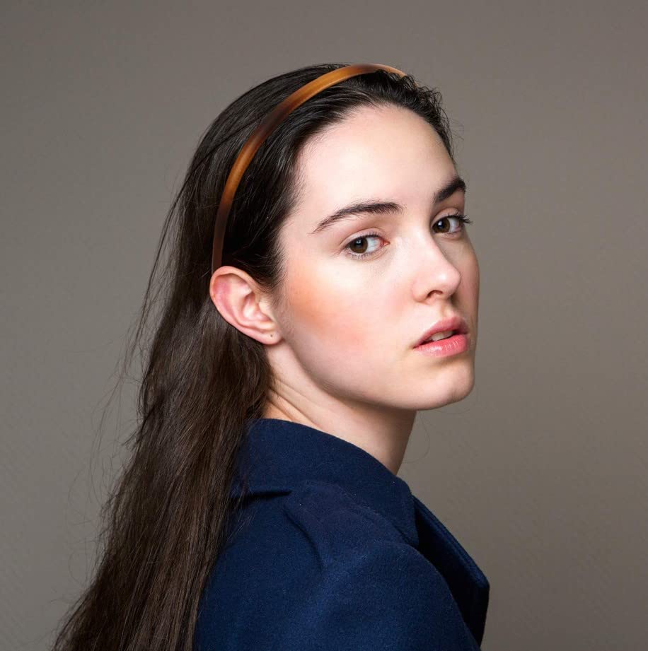 ANNACREATIONS Glossy Black Brown Plastic Teeth Comb Multi Mix Headbands DIY Hair Bands For Girls & women (Set of 6 Pcs) - Image 5