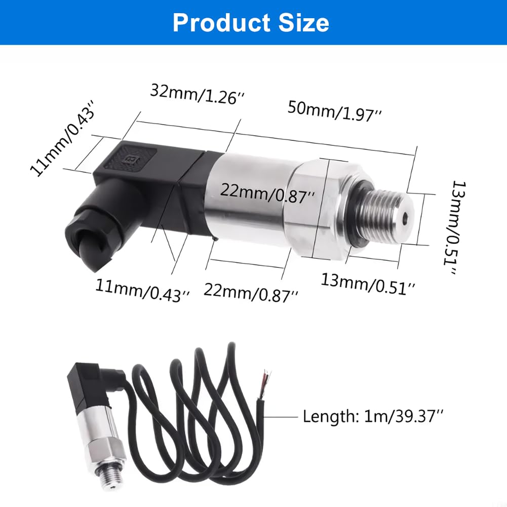 Sensor de transductor de presión de silicio 4-20mA salida G1 / 4 "para agua gasóleo(0-1MPA)