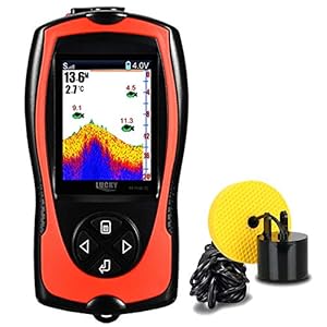 LUCKY Portable Fish Finder Handheld Kayak Fish Finders Wired Fish Depth Finder Sonar Sensor Transducer for Boat Fishing…