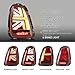 VLAND LED Union Jack Red Tail Lights Compatible For [ 2007-2013 BMW Mini Cooper R56 R57 R58 R59 ] W/Sequential Turn Signal, Rear Lamp Assembly, No Not For F Series & Cooper Clubman