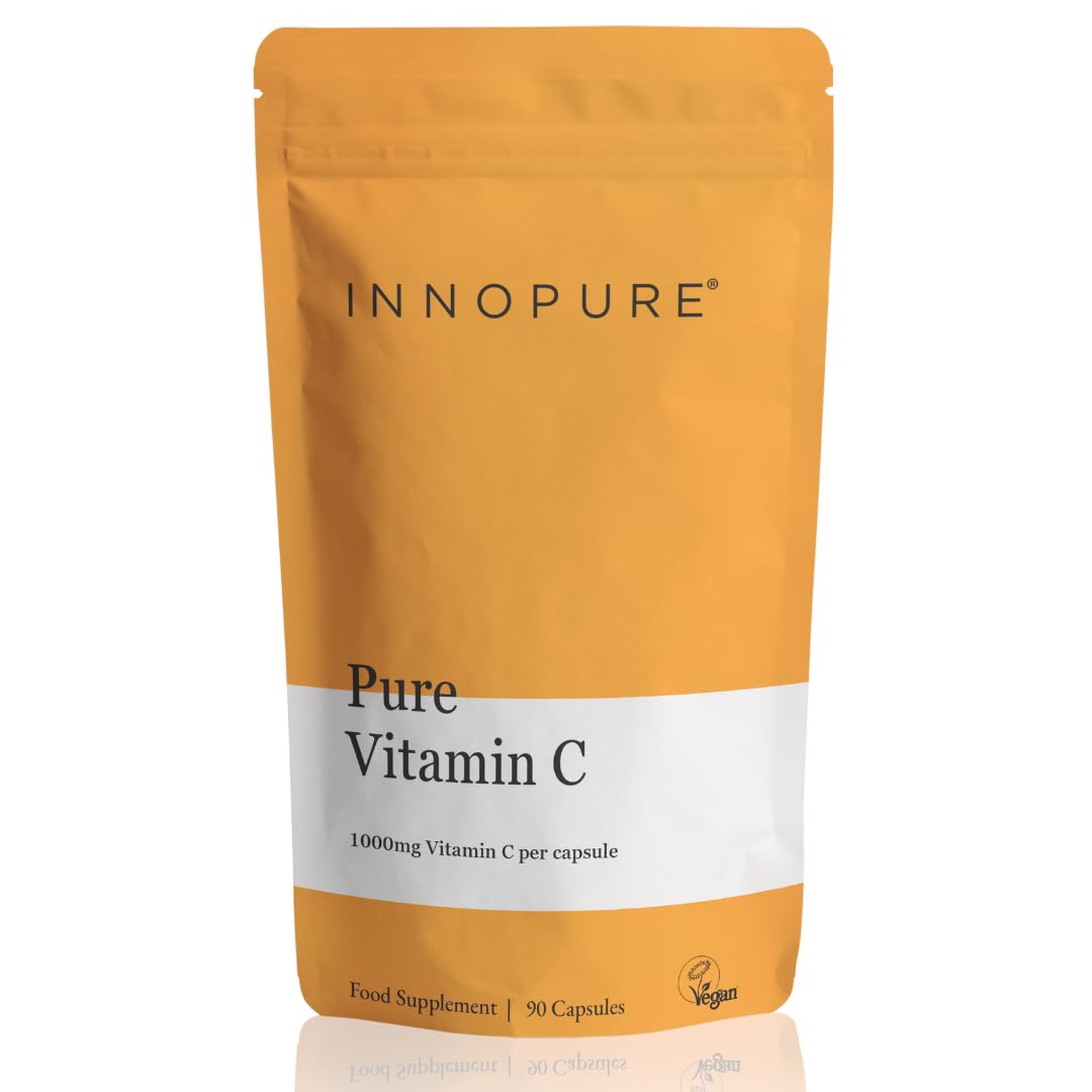 INNOPURE Pure Vitamin C Capsules 1000mg (No Fillers or Binders) Pure-Fill Supplement, Easy to Swallow 1 Daily Capsule (Not Tablets) 90 Capsules (Packaging May Vary)