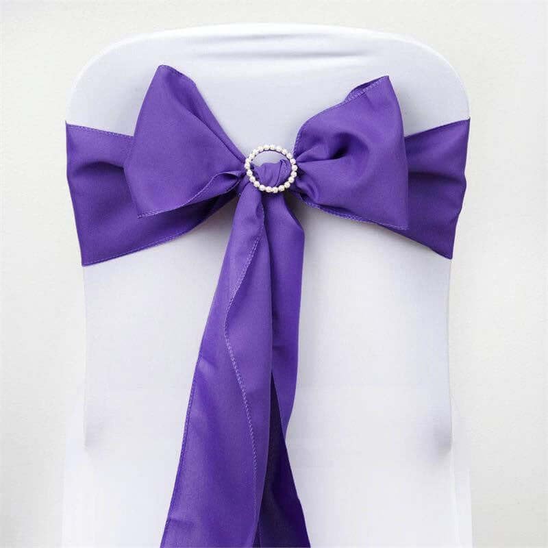 Efavormart - 5 bandas de poliéster morado para silla, lazos para decoración de eventos de boda, decoración de silla, lazos para decoración de