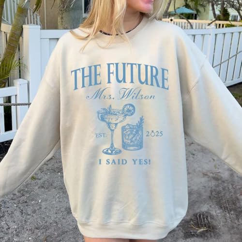 Image of Future Mrs. Engagement Shirt, Personalized Bride to Be T-Shirt with Custom Names and Date, Bridal Shower Gift Idea