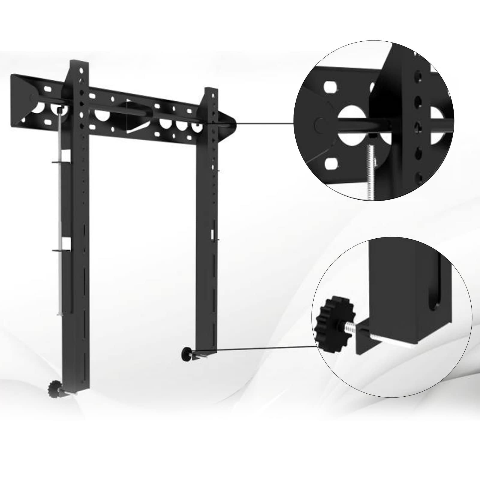 Supporto da Parete per Monitor TV, Staffa di Montaggio TV Universale, Cuscinetto di Carico Grande, Staffa Regolabile, Salvaspazio, Staffa di Montaggio per TV di Diverse Dimensioni (Nero)