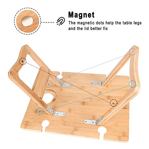 Tirrinia Bamboo Wine Picnic Table, Ideal Wine Lover Gift, Large Folding Portable Outdoor Snack & Cheese Tray For Concerts At Park, Beach #TOP3