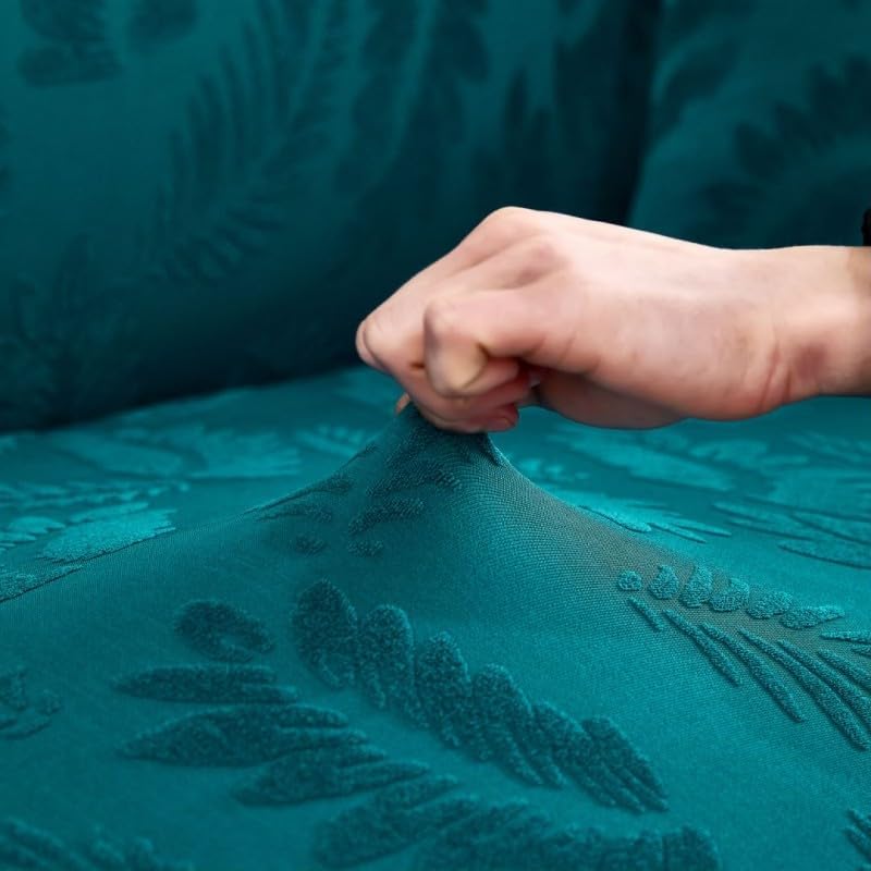 Miniatura 4 de Fundas para sofá con estampado de hojas, fundas elásticas para sofá, impermeables y lavables, 1 pieza para sala de estar, protector antideslizante