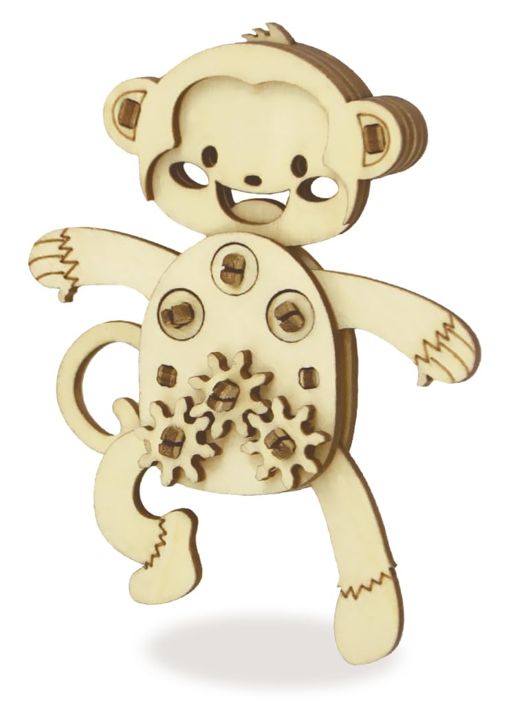 3D Puzzles for Kids Ages 8-12 - Wooden Models 3D Wooden Puzzles for Adults Wood Animals 3D Wood for Kids with Mechanical Gears Crafts 3D Puzzles for Adults (Monkey)