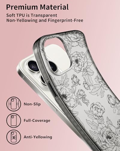 Coque iPhone 15 Pro Max transparente mate avec pare-chocs de protection noire - 5