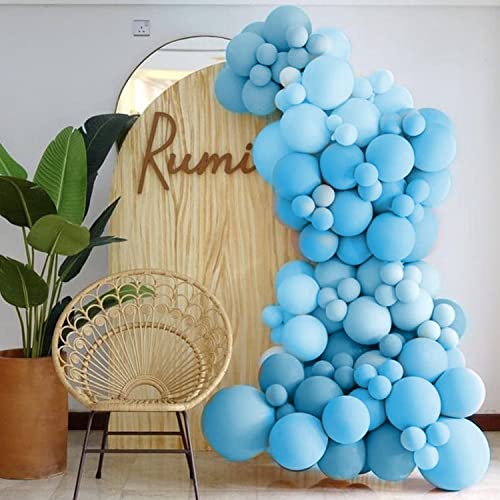 Image of ITAF Blue Pastel Balloons For Birthday /Anniversary /Engagement /Wedding /Baby Shower /Farewell /Any Special Event Theme Party Decoration - Pack of 50