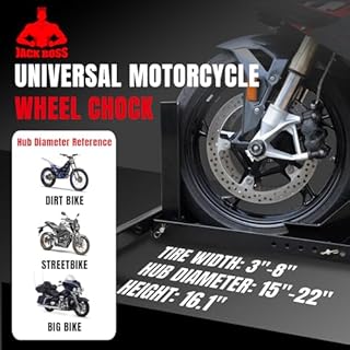 Jack Boss Motorcycle Wheel Chock, Motorcycle Stand Up to 1800LBs, Wide Range 3 Inch to 5 Inch Support Adjustable Front Tire Stand Chocks for Trailer and Truck, Suitable for Most Motorcycles