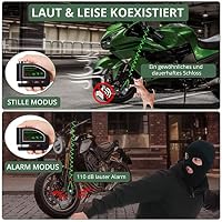 EYPINS Motorrad Bremsscheibenschloss + Kettenschloss, Alarm Scheibenschloss 110dB mit 1.2m 7mm Erinnerungskabel + 1.2m Vierkantkette Sirene Motorradschloss für Motorrad Fahrrad Roller – Ansicht 3