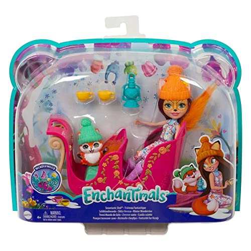 Enchantimals, Mu&ntilde;eca con Mascota Felicity Fox y Trineo (Mattel GJX31)