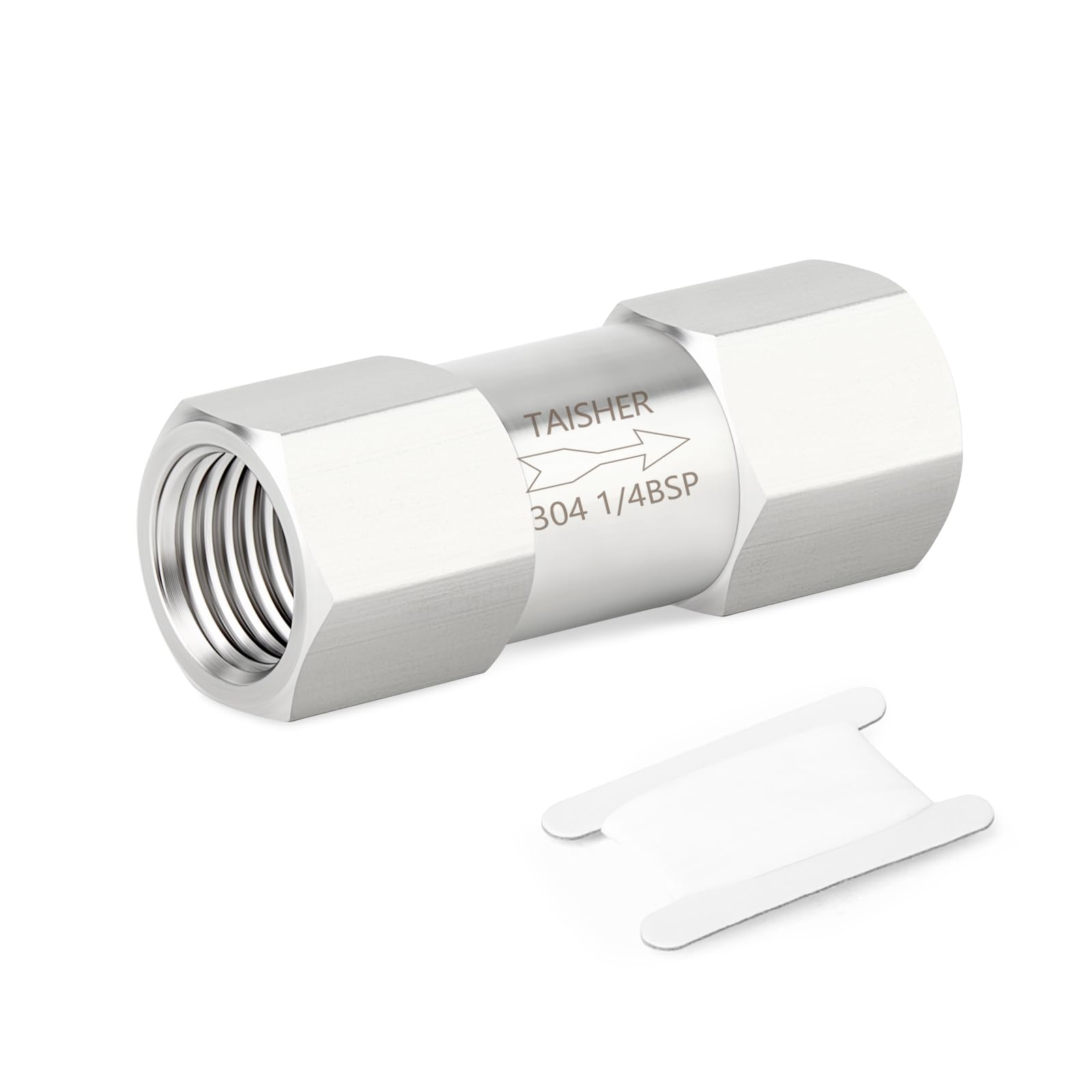 Clapet anti-retour inox 304 durable 3/8" BSP mâle-femelle à haute résistance