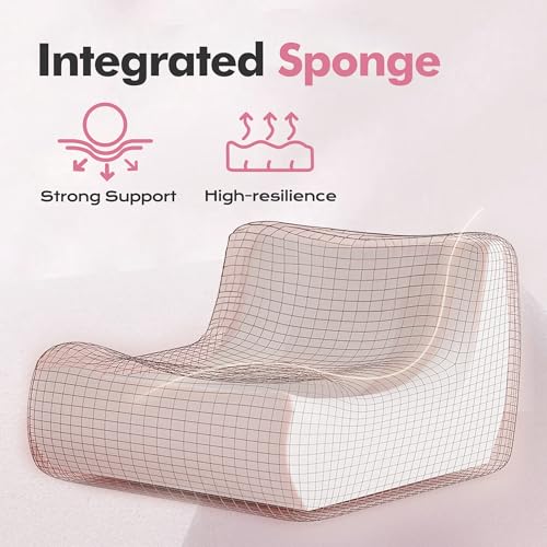 Image of Bean Bag Chair,Giant Beanbag Chairs for Adults,Comfy Large Fireside Chair Lazy Sofa,Corduroy Bean Bag Lounger with Memory Foam Filled,Floor Sofa Couch for Home,Living Room (Pink, Loveseat)