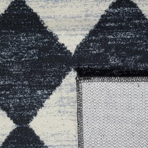 Alfombra decorativa Lahome negro 2x2.9 pies miniatura 6