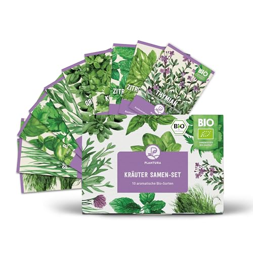 Plantura Bio-Kräuter Samen-Set, samenfestes Bio-Saatgut, keimstark für...