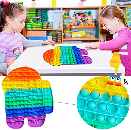 Image of Big Size Push Pop Fidget Toy, Big Rainbow pop, Big Size Squeeze Toys for Kids and Adults Big pop (Big-Robot)