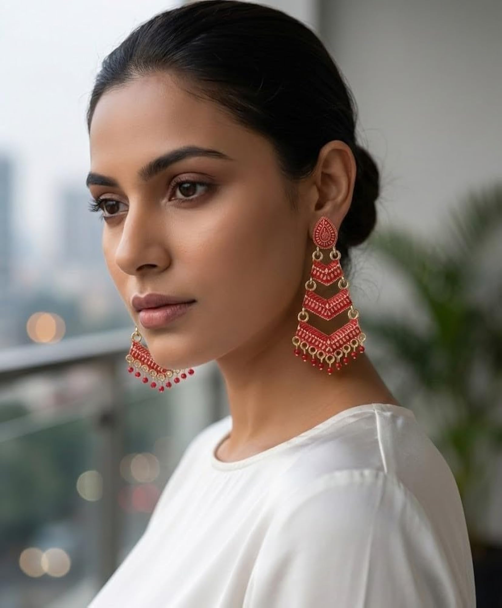 Traditional Jhumka Earrings for Women, Gold Plated & Oxidised