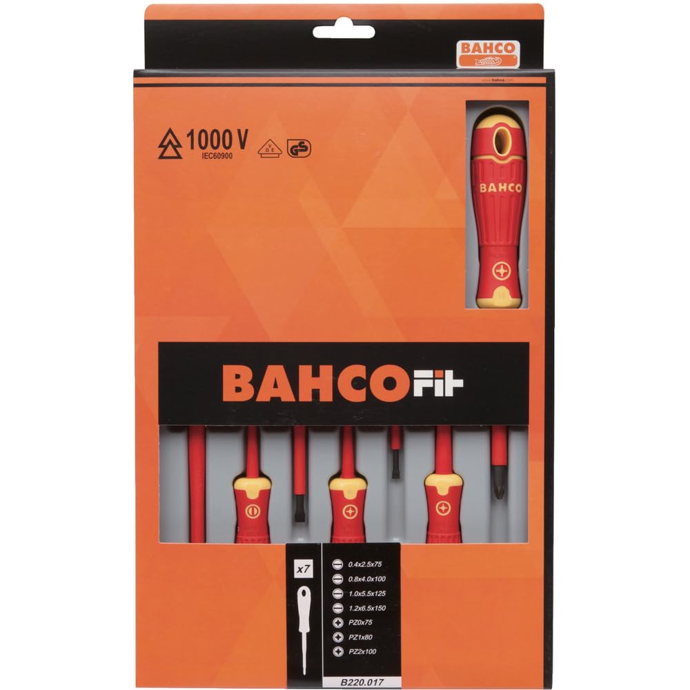 Bahco Multi-Colour Bahcofit Insulated Screwdriver Set, 7 Piece