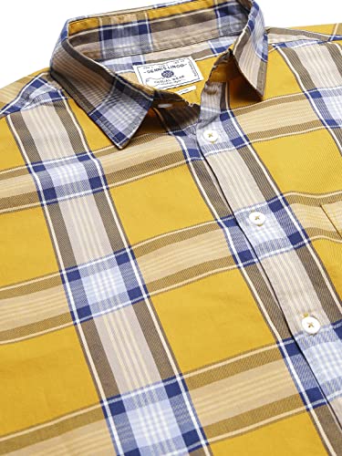 Image of Dennis Lingo Men's Checkered Slim Fit Cotton Casual Shirt